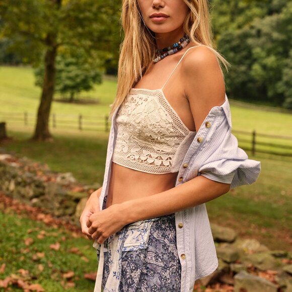 Free People Cream Lace Bralette - Picture 6 of 9